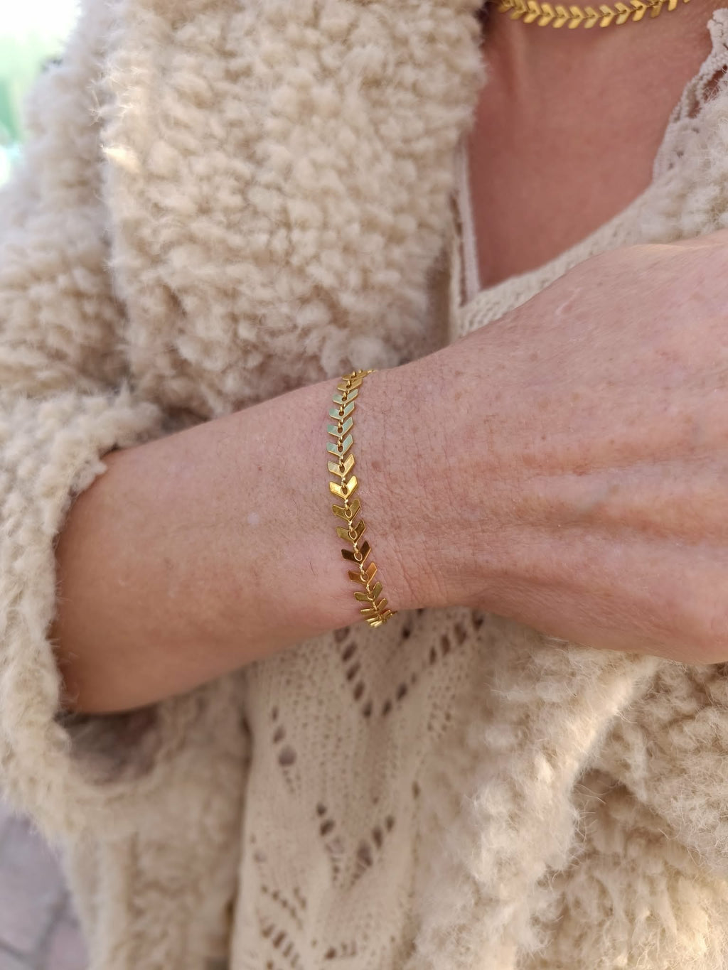 Bracelet Feuillage Doré