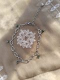 Bracelet de Cheville Perle Facettée Verte – 22 cm + 6 cm d'extension