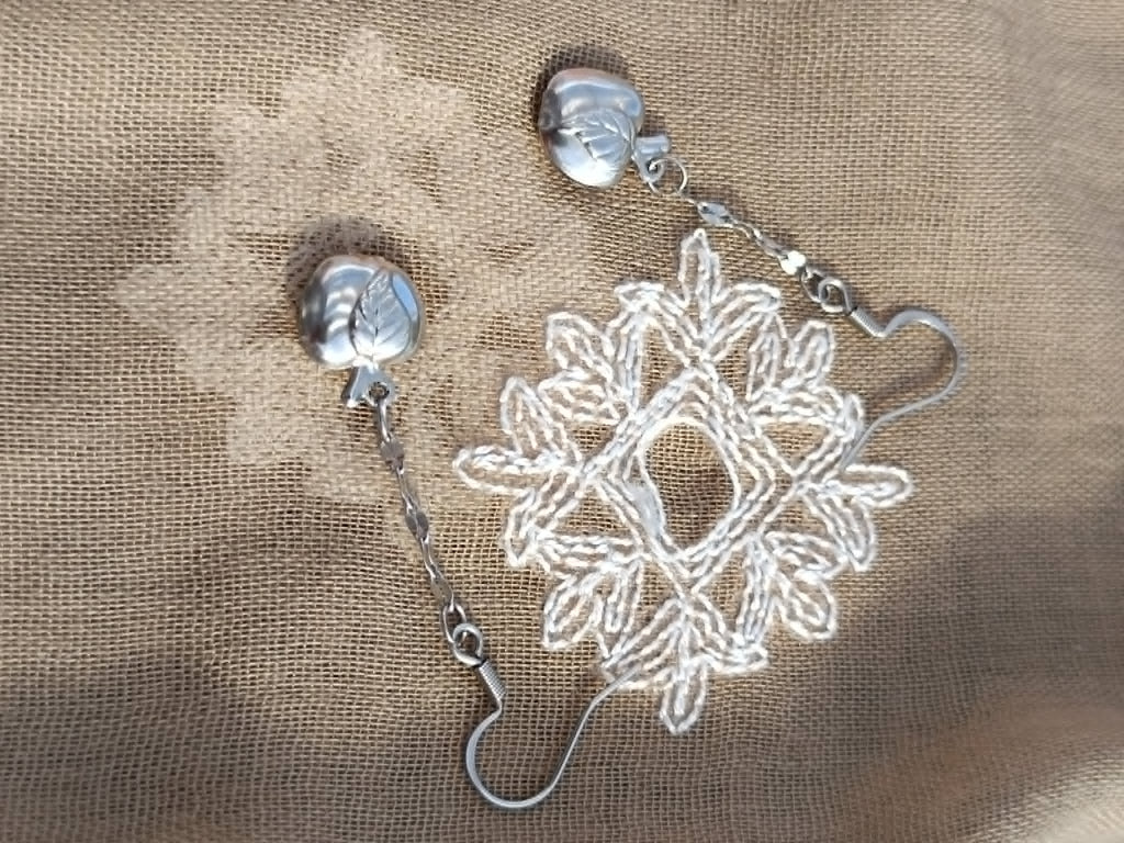 Boucles d'oreilles Pomme – Acier inoxydable | 5 cm