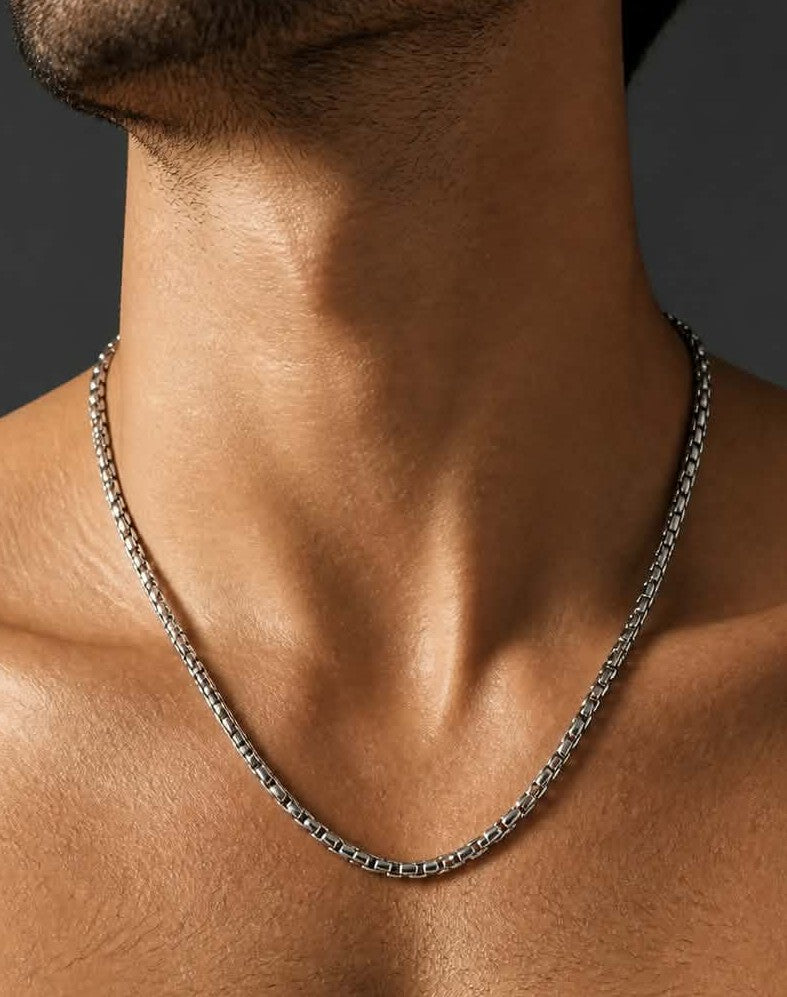Collier & Bracelet Grosse Maille Argent – Acier Inoxydable 304