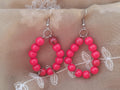 Boucles d'oreilles Perle Rouge – Créations Artisanales 6,5 cm