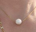 Collier Perle Effet Marbre – Longueur 38 cm + 6 cm Chaînette d'Extension