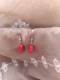 Boucles d'oreilles Rectangulaires – 2 Couleurs au Choix (Rouge ou Vert) – 3,5 cm