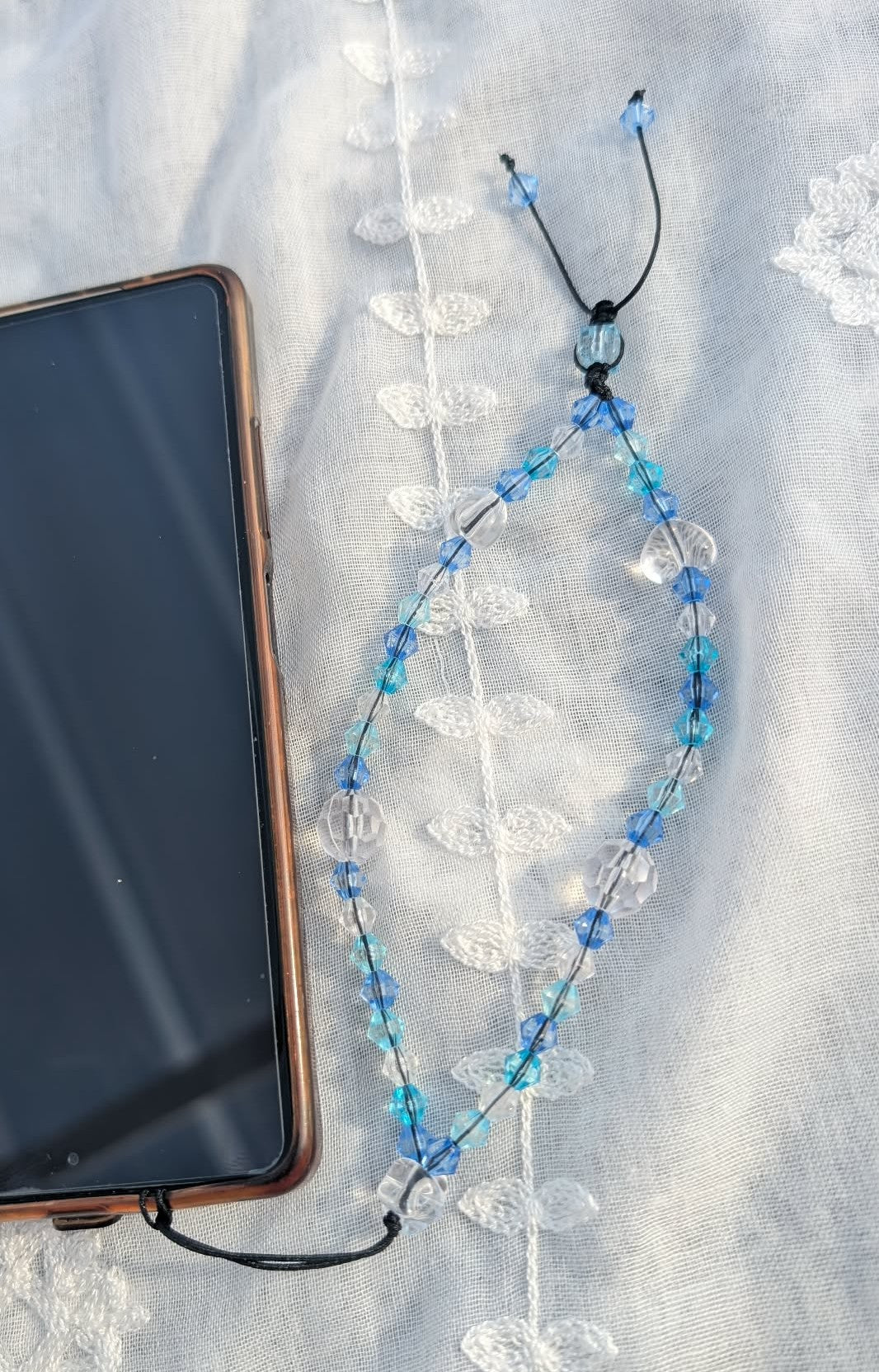 Bracelet Dragonne Bleu Lagon – Téléphone & Sac | Bijou Artisanal