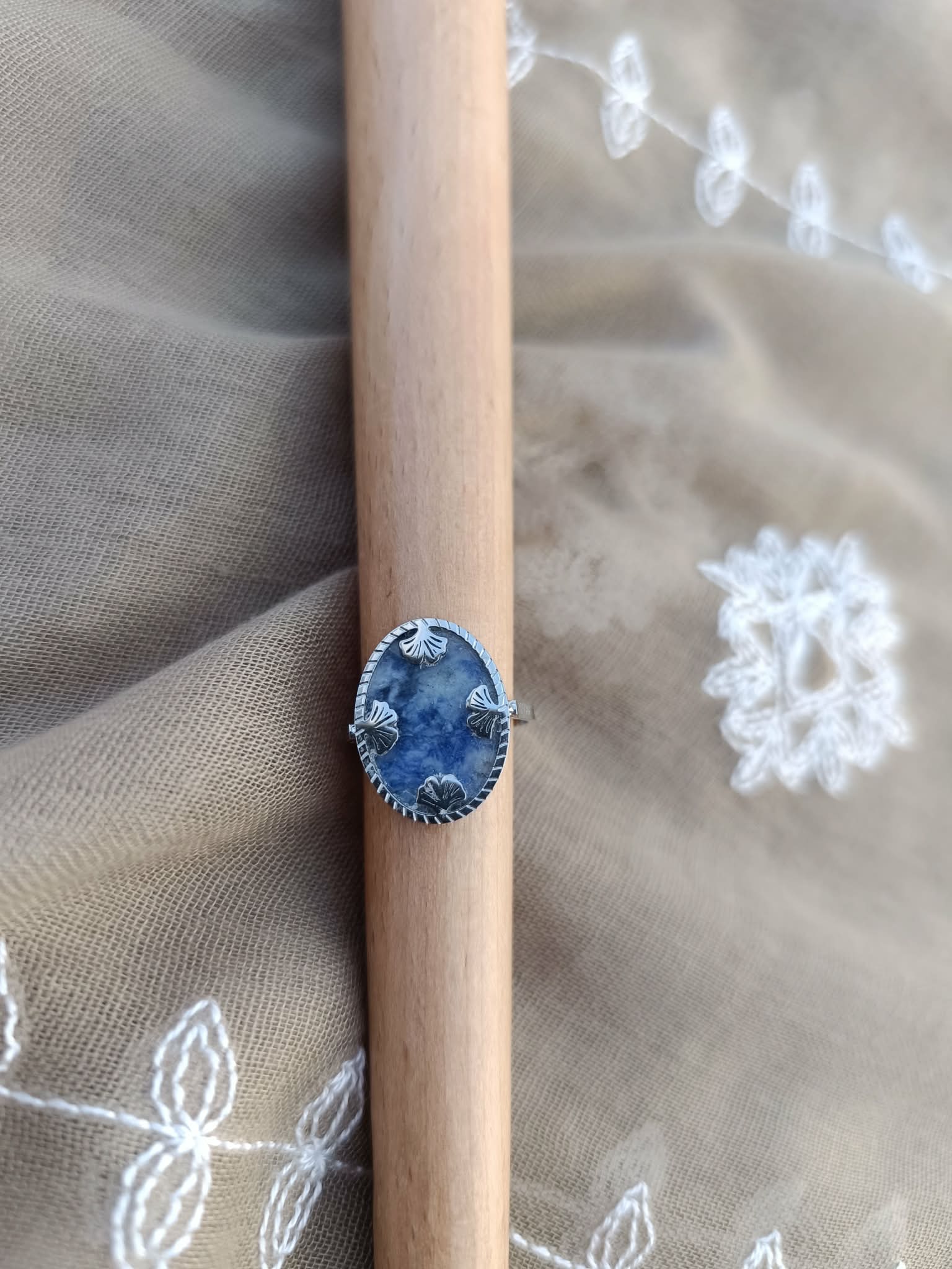 Bague Cabochon Réglable – Acier Inoxydable
