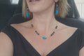 Collier Azura perles bleues doré - Pièce unique élégante
