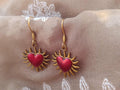 Boucles d'oreilles Soleil Cœur Rouge