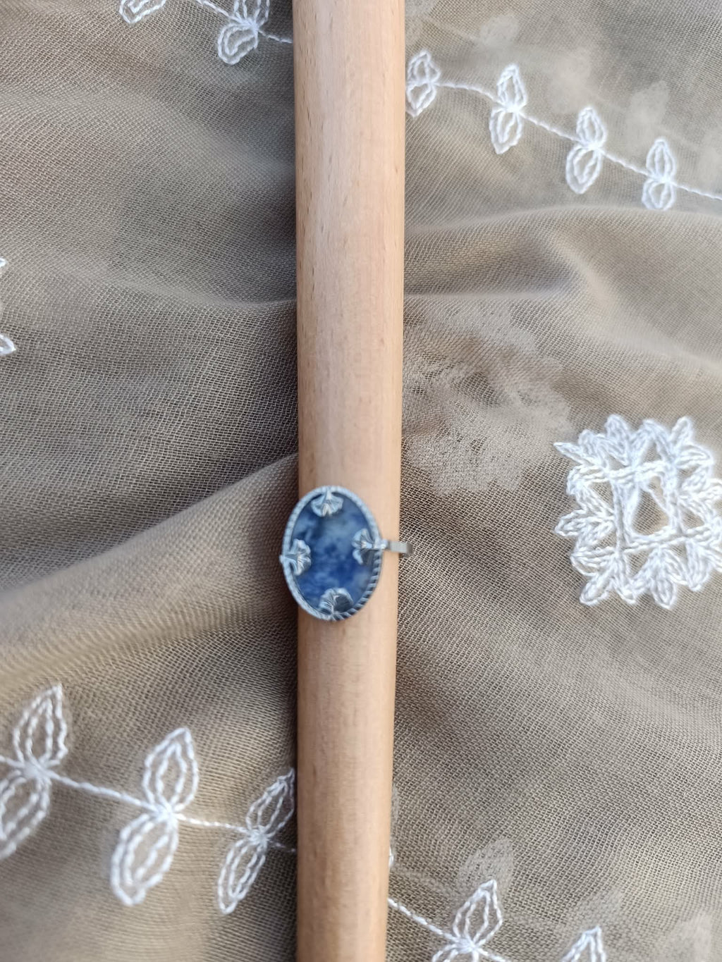 Bague Cabochon Réglable – Acier Inoxydable