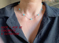 Collier Perles Bleu Clair - Chaîne Acier Inoxydable Délicate