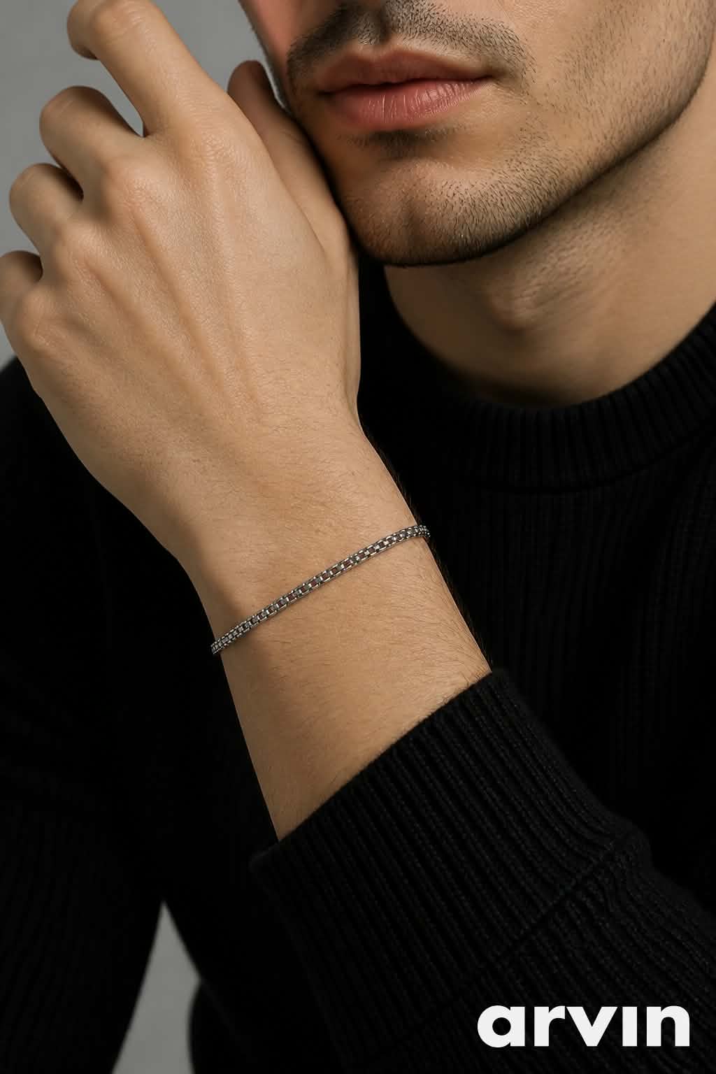 Parure Homme – Collier & Bracelet en Acier Inoxydable