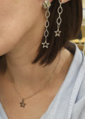 Boucles d'oreilles étoiles argentées - Pièce unique artisanale