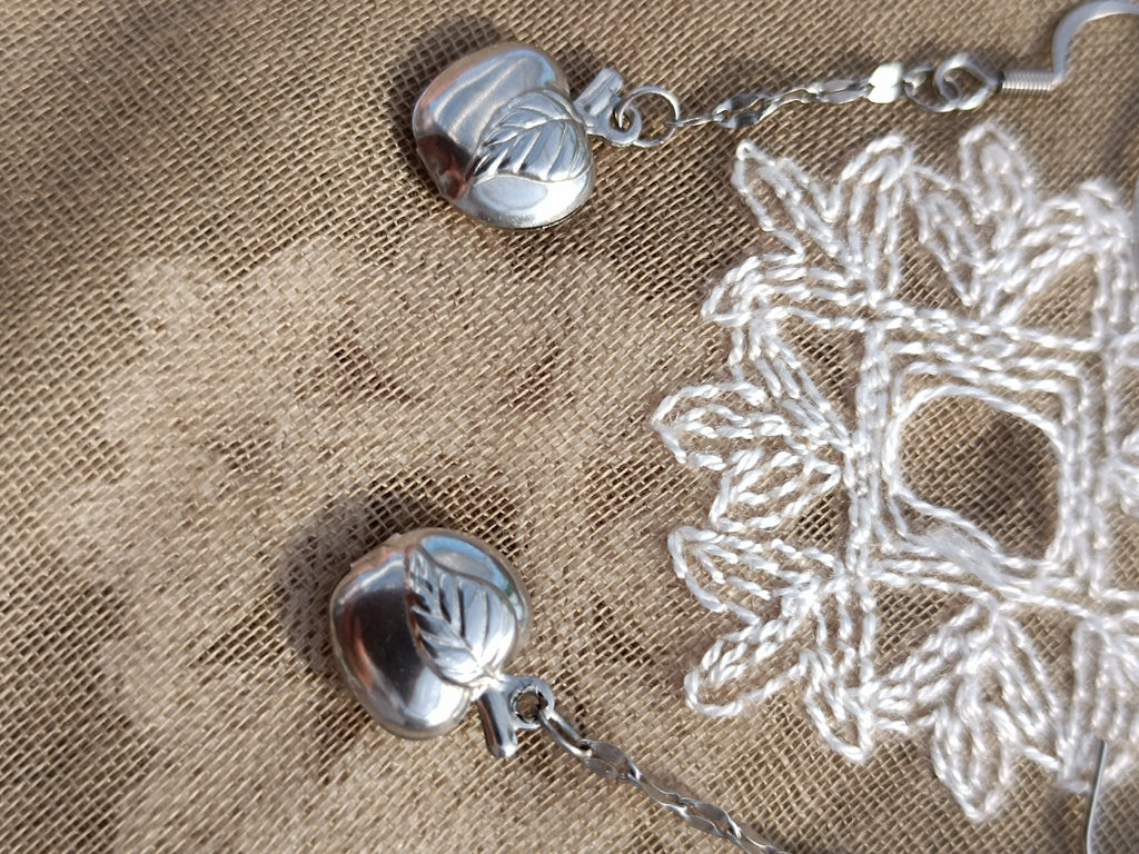 Boucles d'oreilles Pomme – Acier inoxydable | 5 cm