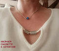 Collier Chaîne Argentée Perle Bleue