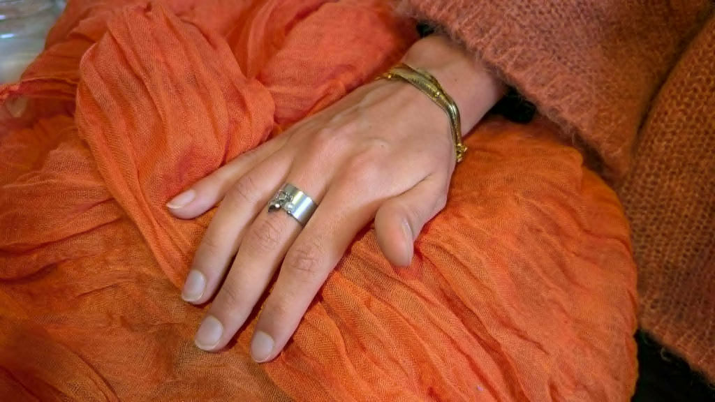 Bague Perle & Cœur Argenté – Réglable | Acier Inoxydable
