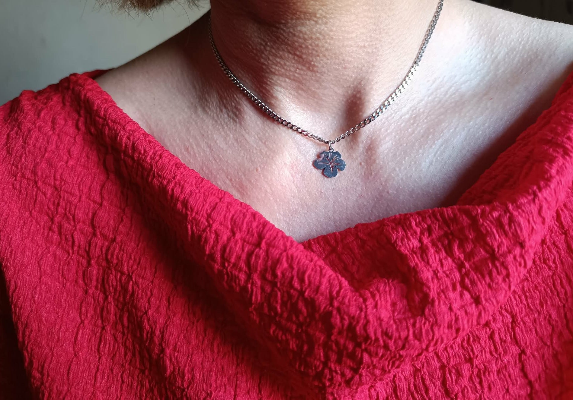 Collier Maille Gourmette Pendentif Trèfle - Bijou Unique