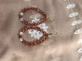 Boucles d'Oreilles Perle Facettée – Fil de Laiton & Crochet Acier Inoxydable | 8 cm