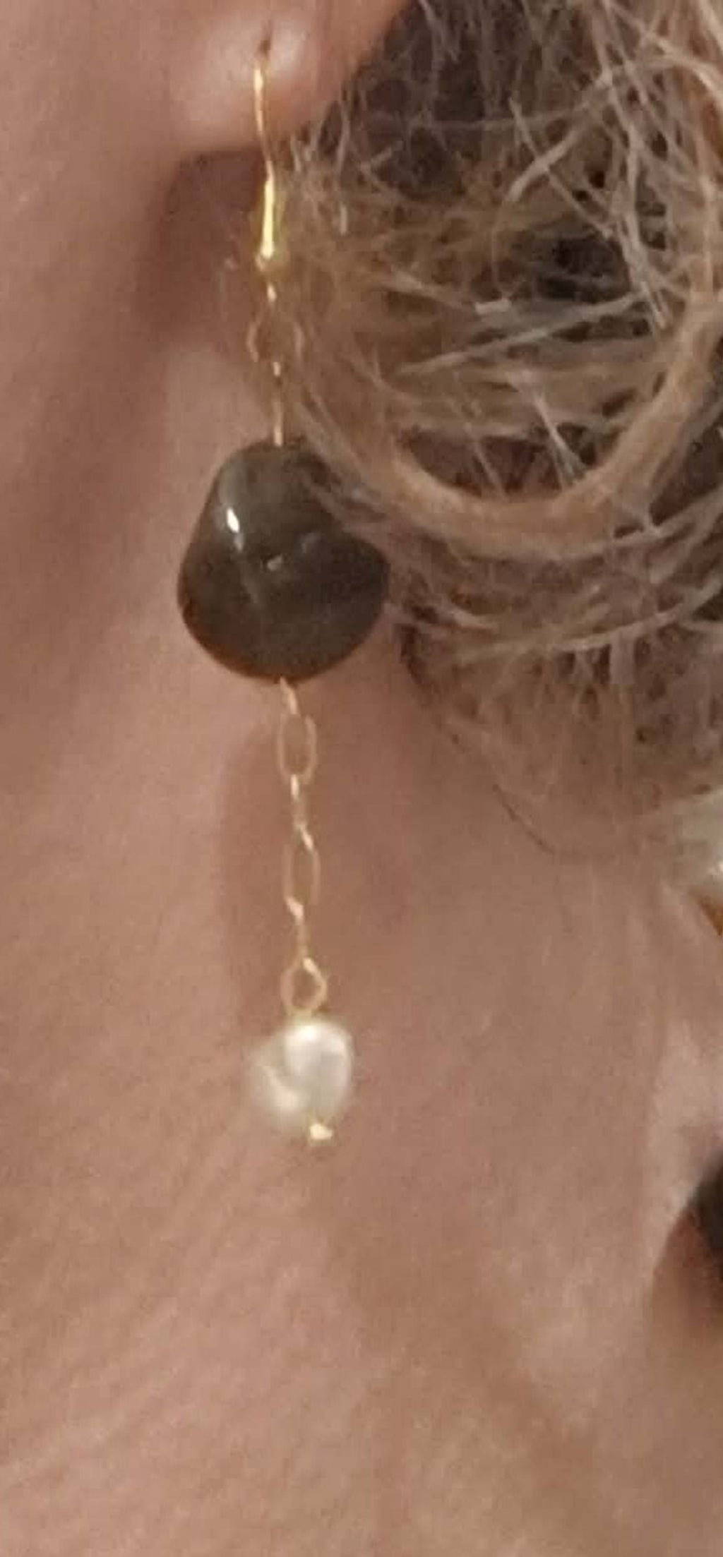Boucles d'Oreilles avec Pierres Naturelles - Bijou Élégant