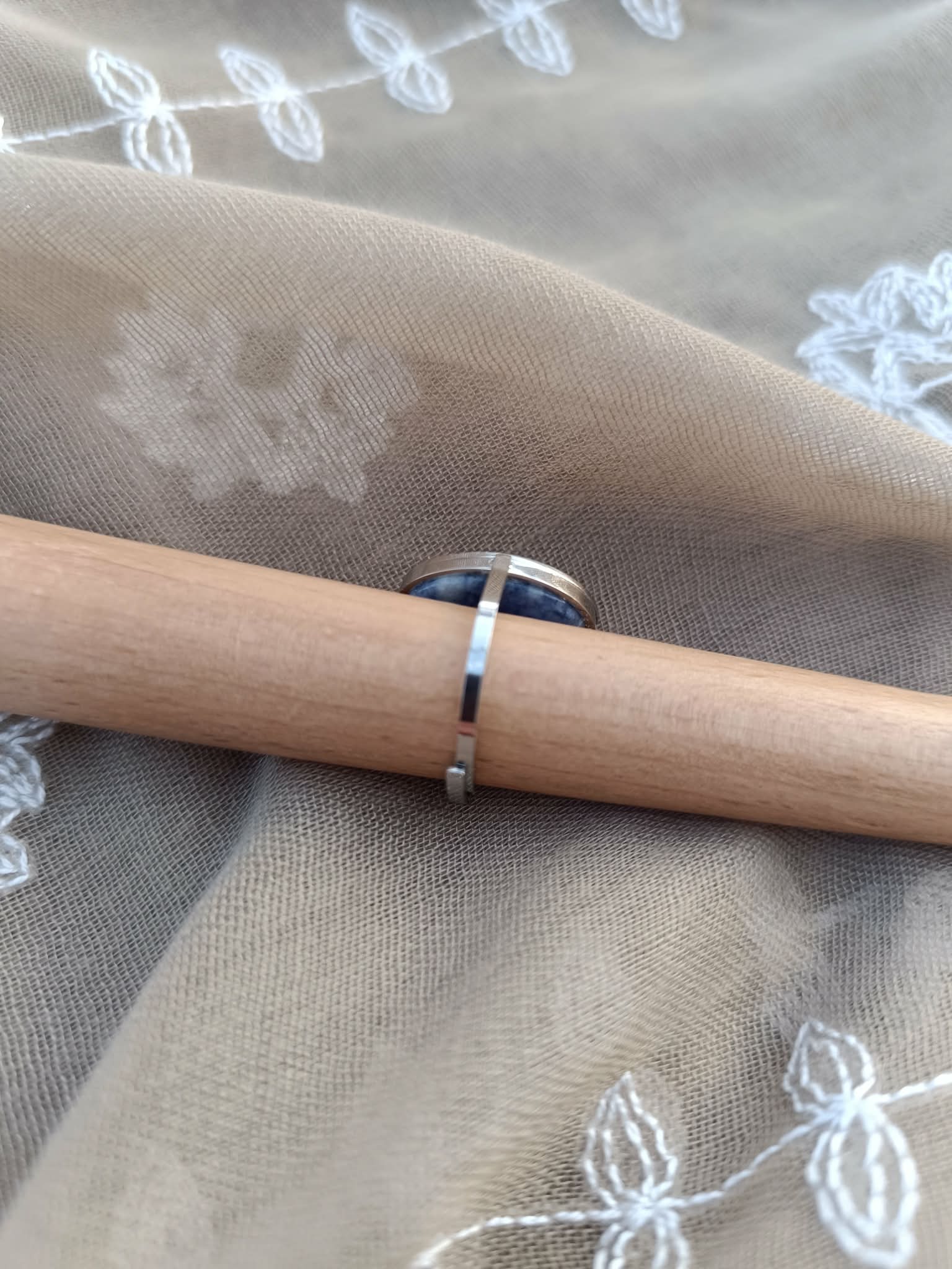 Bague Cabochon Réglable – Acier Inoxydable