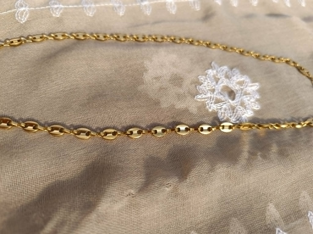 Collier Maille Café – Longueur 50 cm + 6 cm Chaînette d'Extension