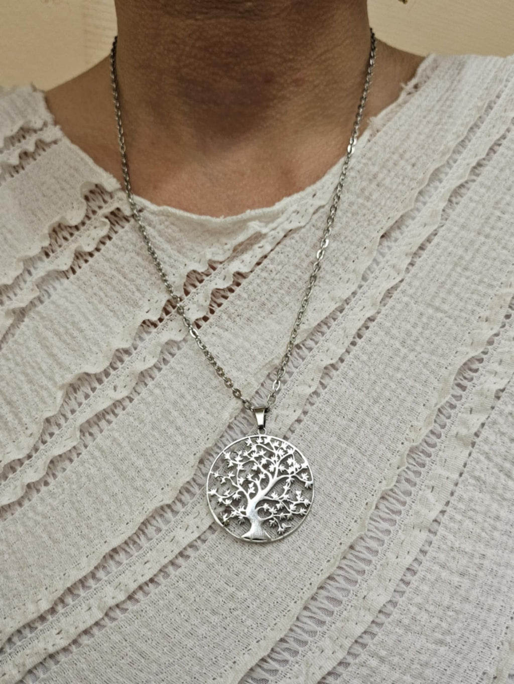 Collier arbre de vie acier inoxydable - Pièce unique spirituelle