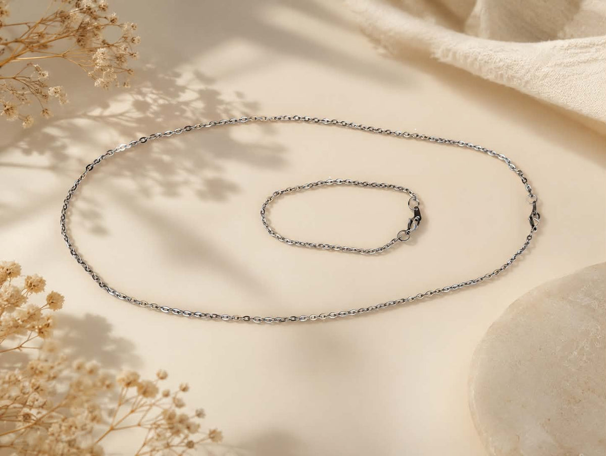 Collier & Bracelet Homme – Acier Inoxydable 304