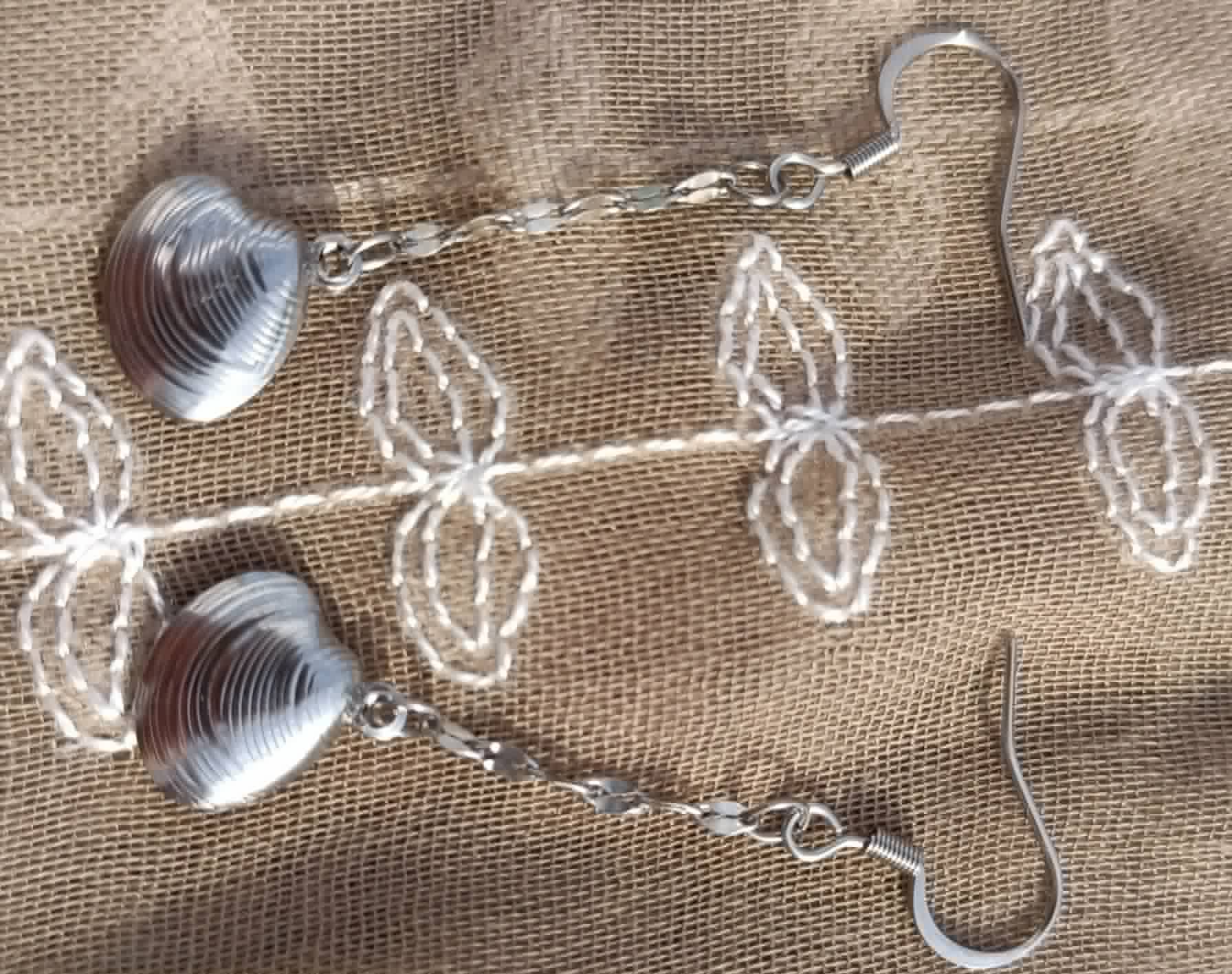 Boucles d'oreilles Coquillage Argenté – Acier inoxydable | 5 cm