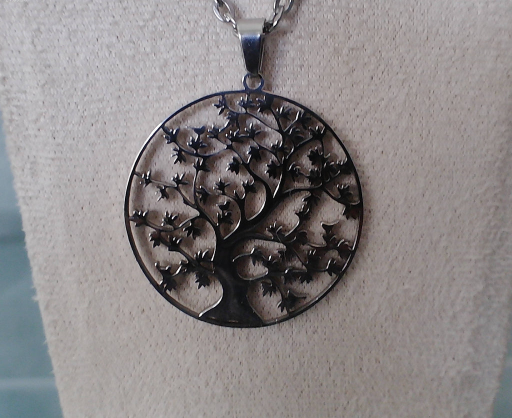 Collier arbre de vie acier inoxydable - Pièce unique spirituelle