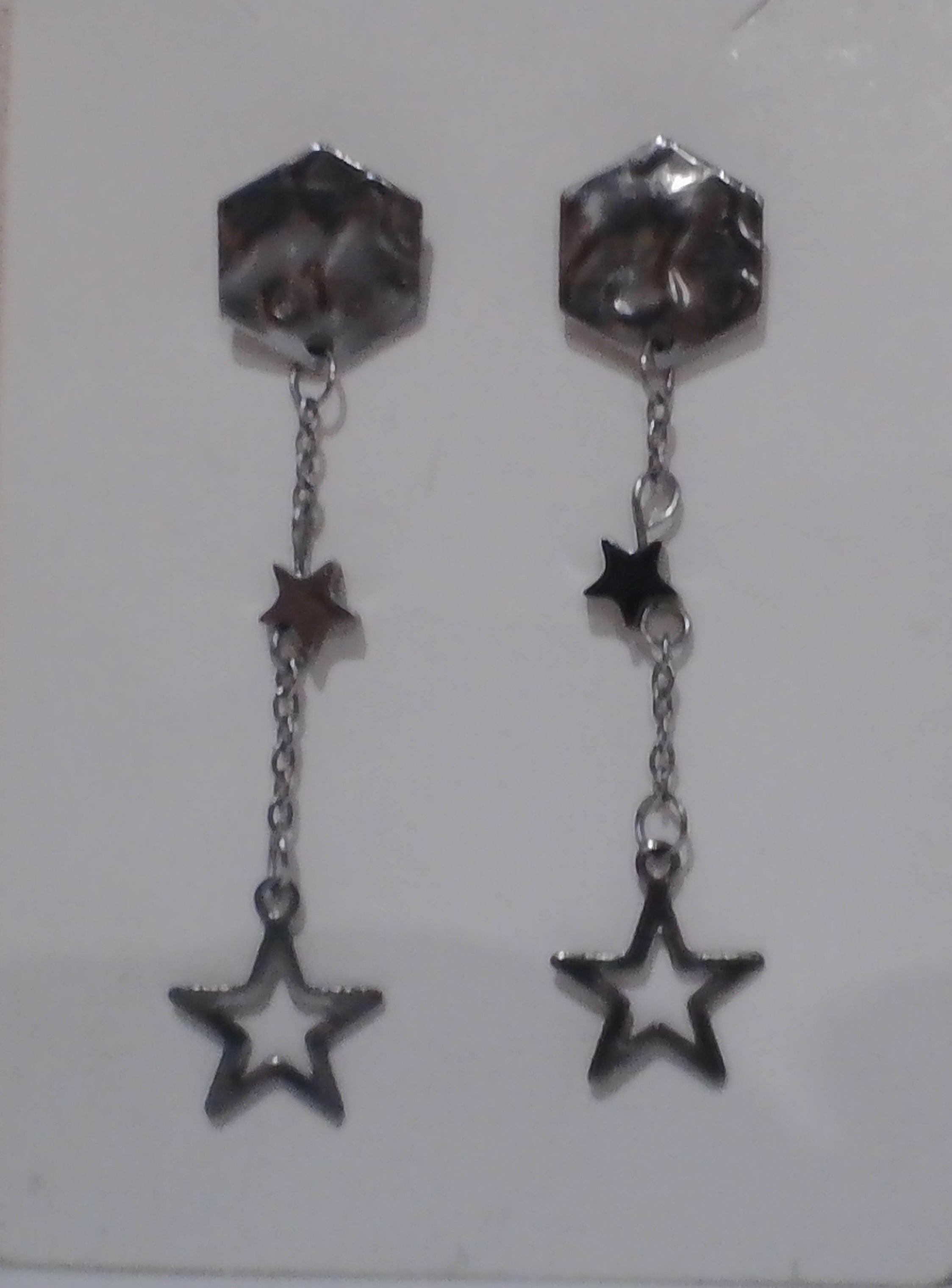 Boucles d'Oreilles Étoile Argentées