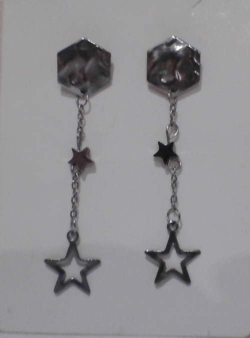 Boucles d'Oreilles Étoile Argentées