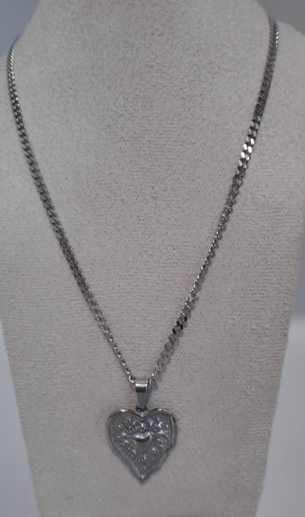 Collier Cœur Argenté Maille Gourmette