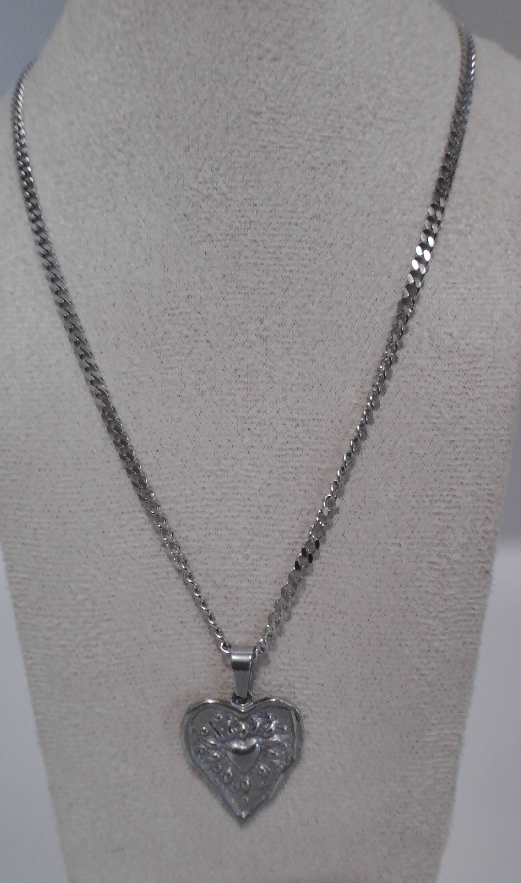 Collier Cœur Argenté Maille Gourmette