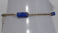 Bracelet Perle Rectangulaire Doré - Perles Bleues