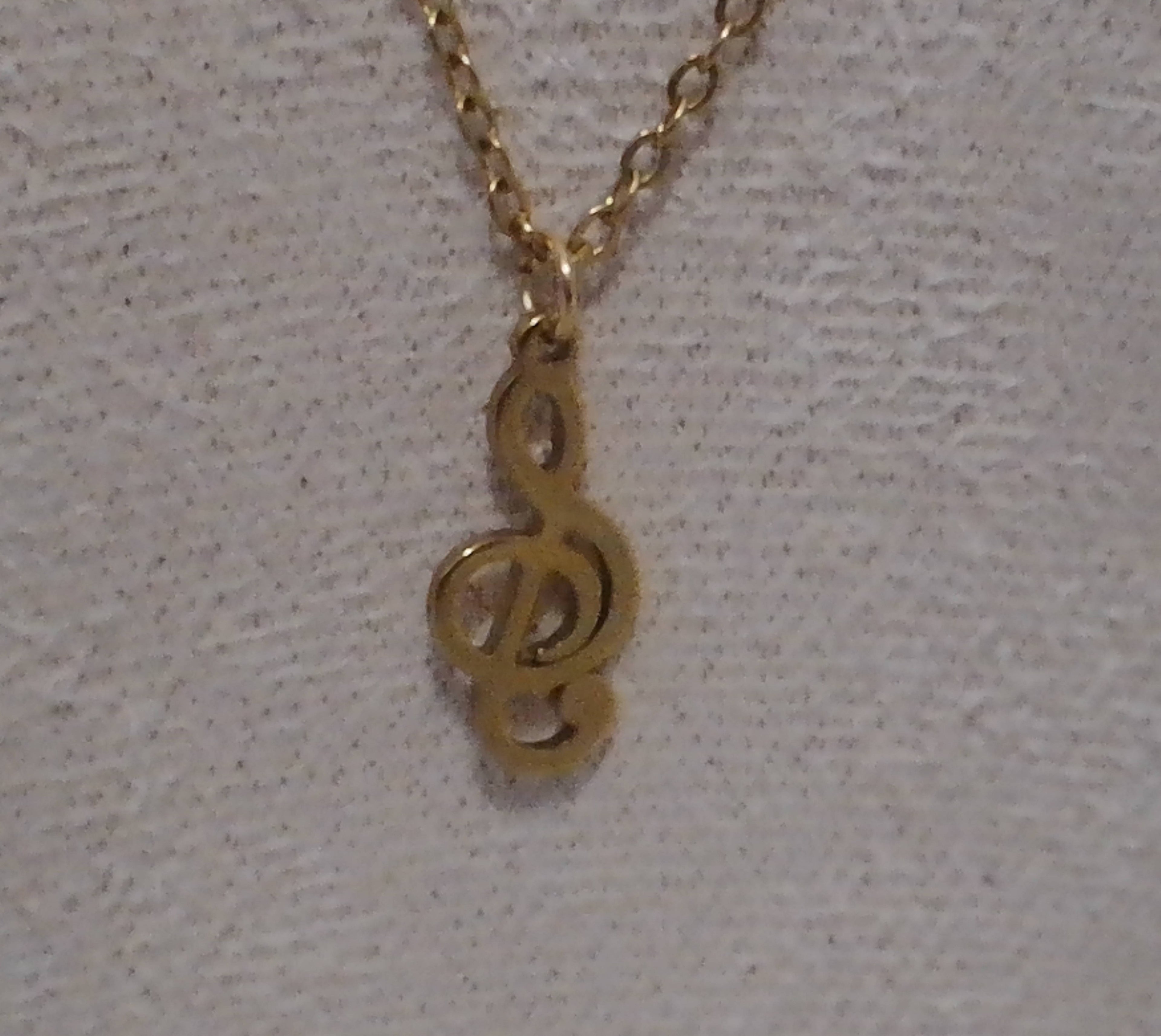 Collier clé de sol doré musical - Pièce unique minimaliste