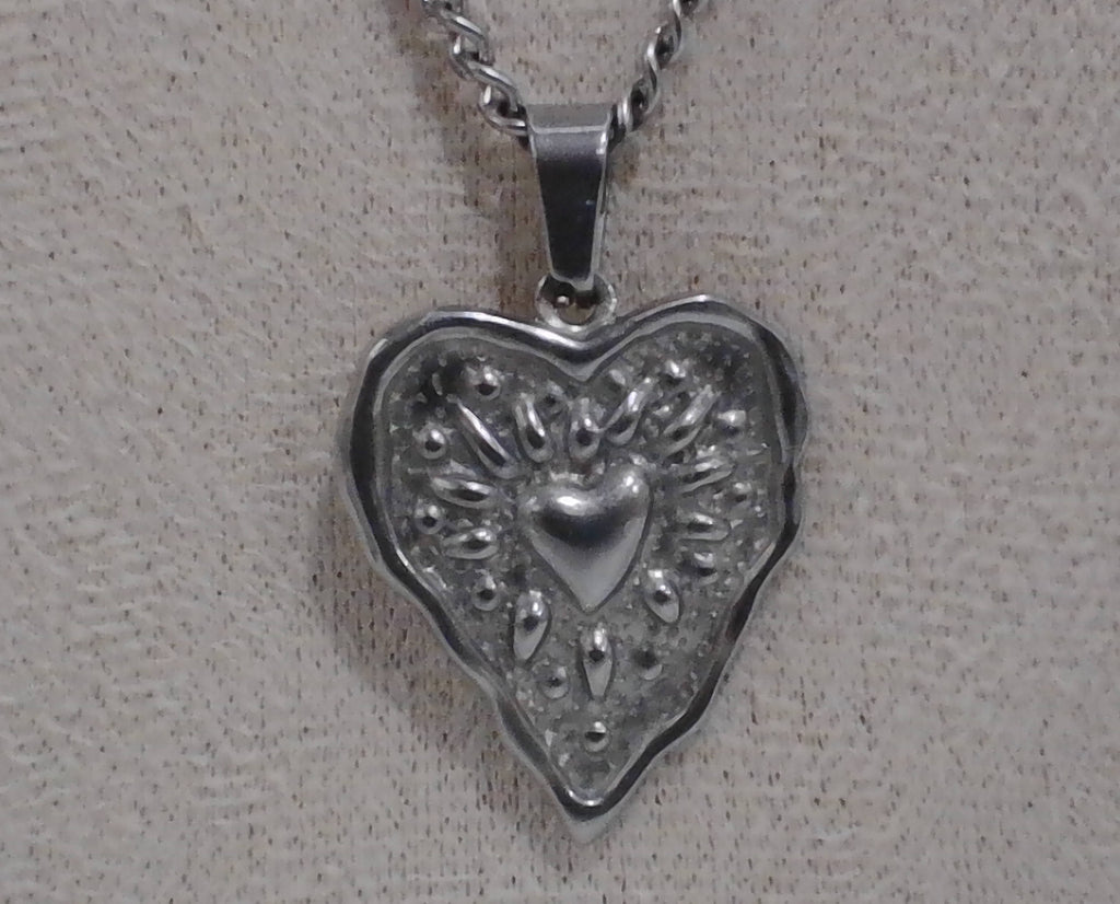 Collier Cœur Argenté Maille Gourmette