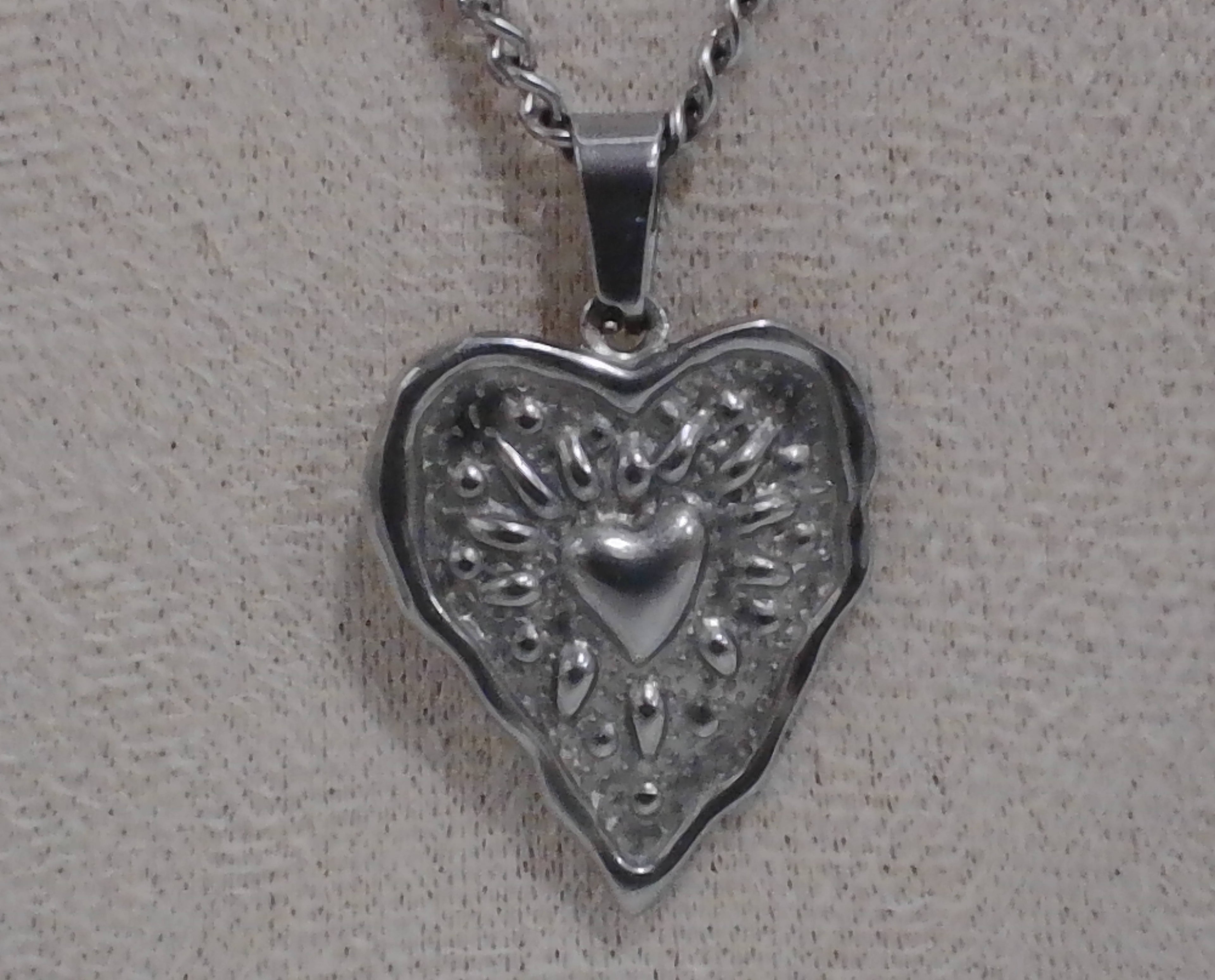 Collier Cœur Argenté Maille Gourmette