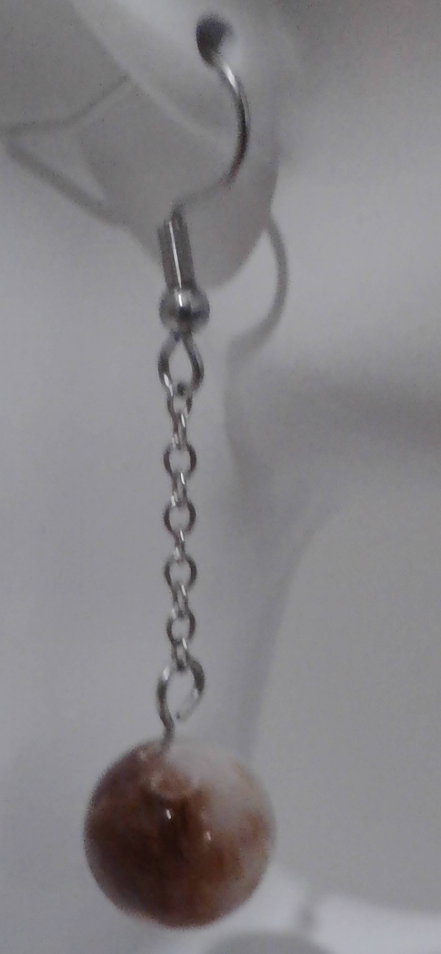 Boucles d'Oreilles Chaînette avec Perle