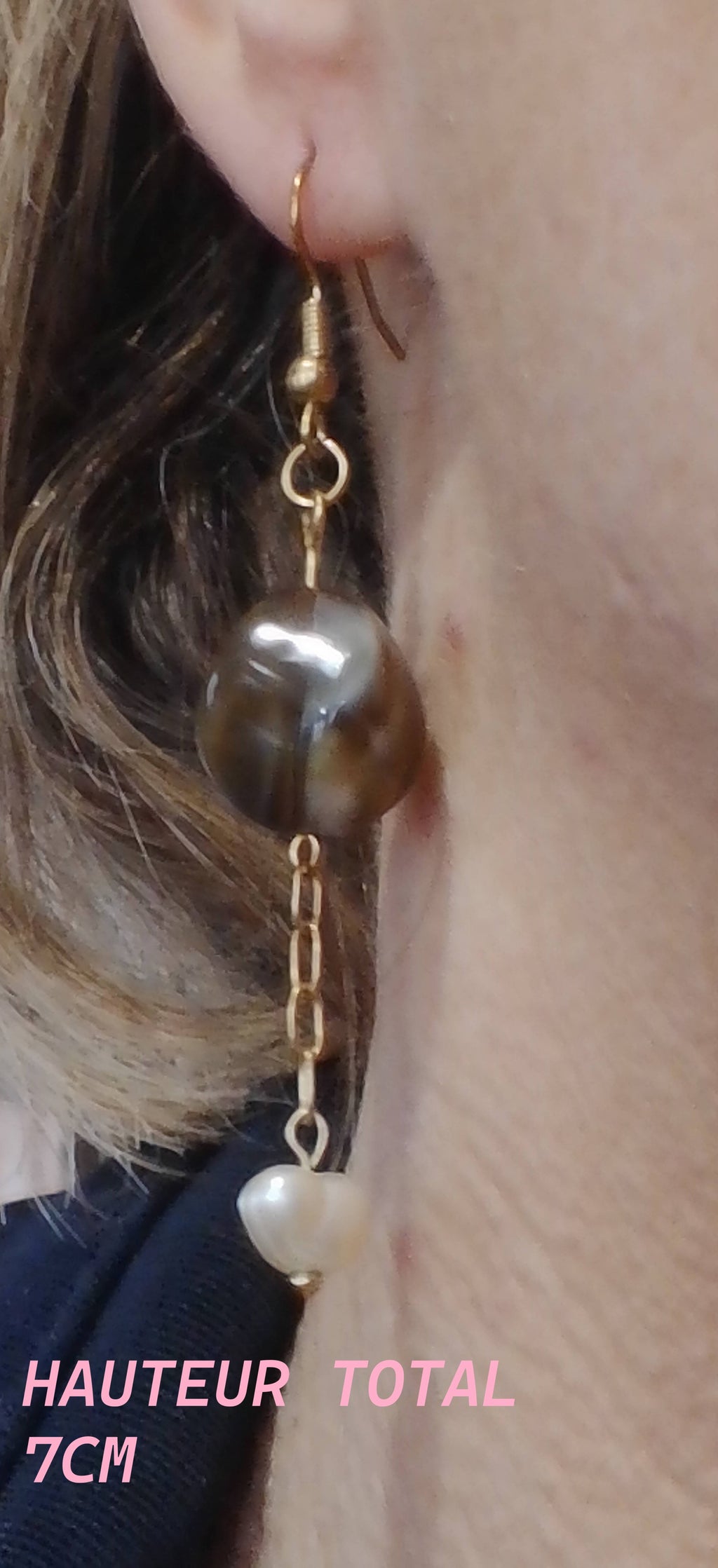 Boucles d'Oreilles avec Pierres Naturelles - Bijou Élégant