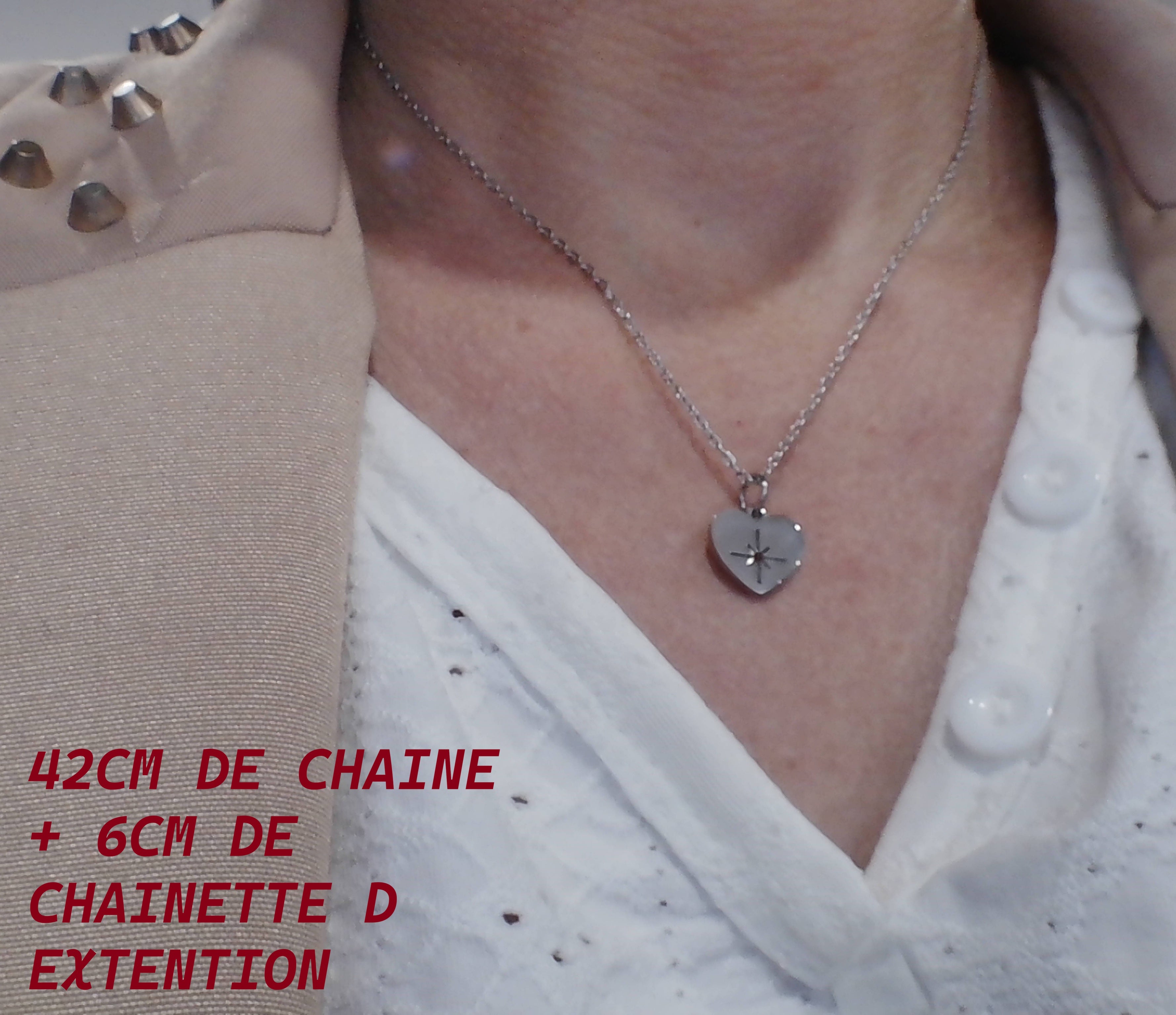 Collier Cœur Motif Étoile Ajouré - Pièce Unique Artisanale