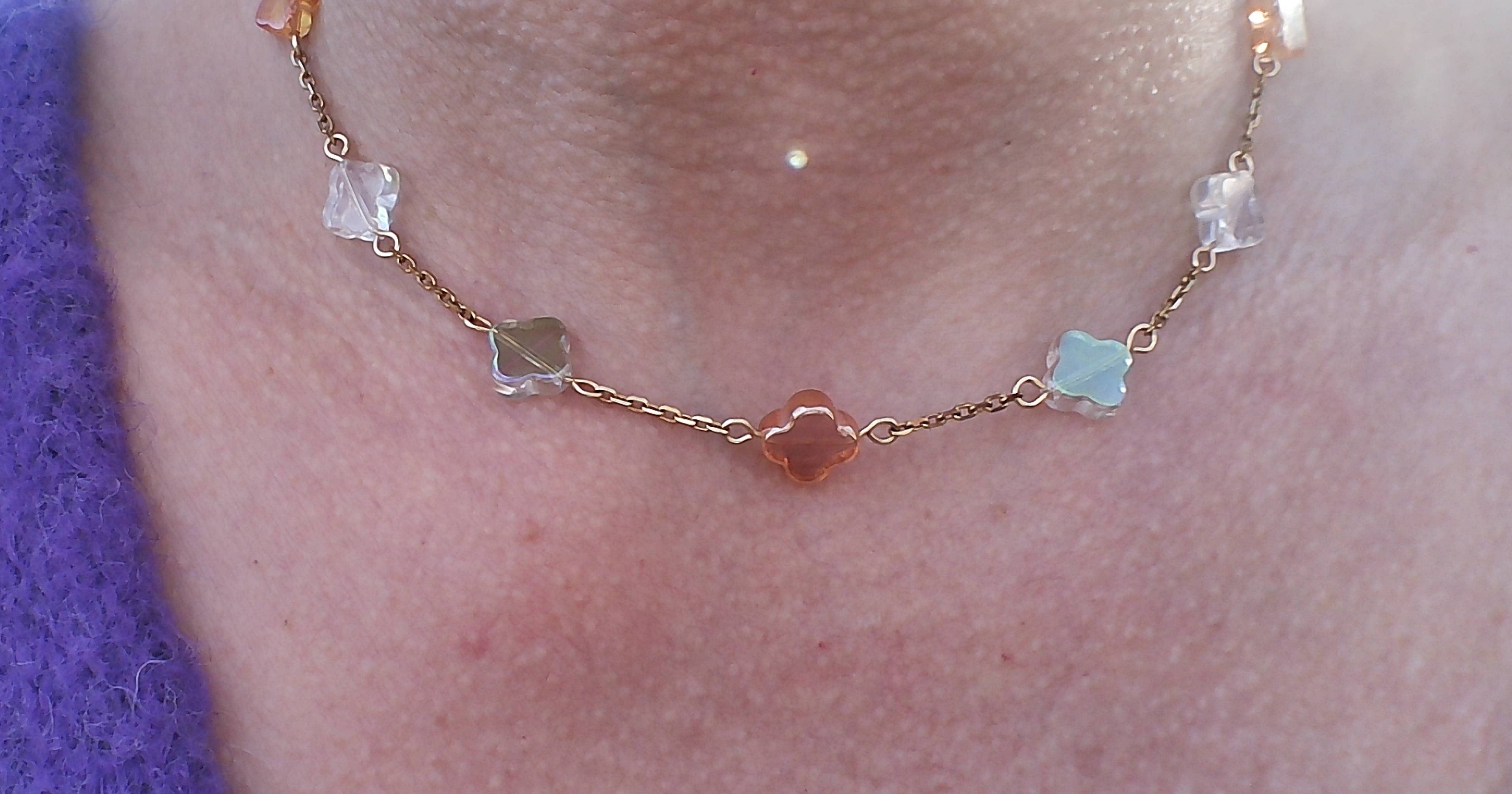 Collier Trèfle Élégant - Pièce Unique - Acier Inoxydable Doré