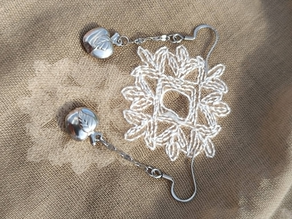 Boucles d'oreilles Pomme – Acier inoxydable | 5 cm