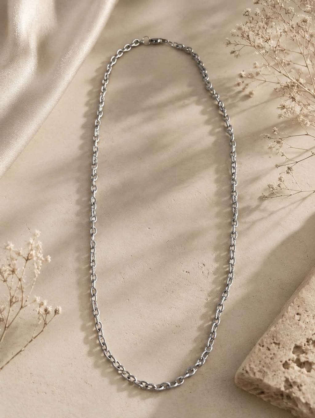 Parure Homme Maille Força Argentée – Collier & Bracelet