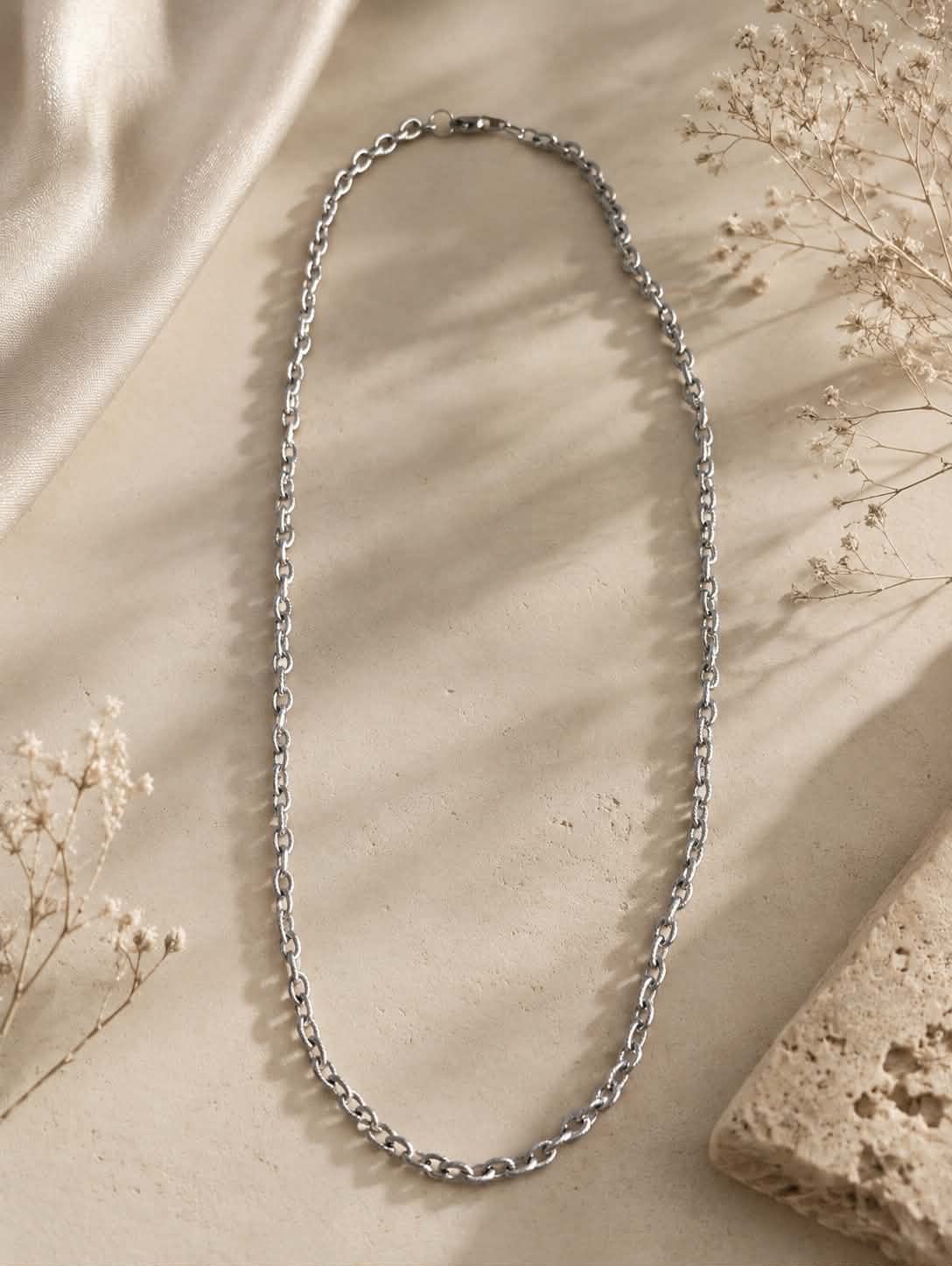 Parure Homme Maille Força Argentée – Collier & Bracelet