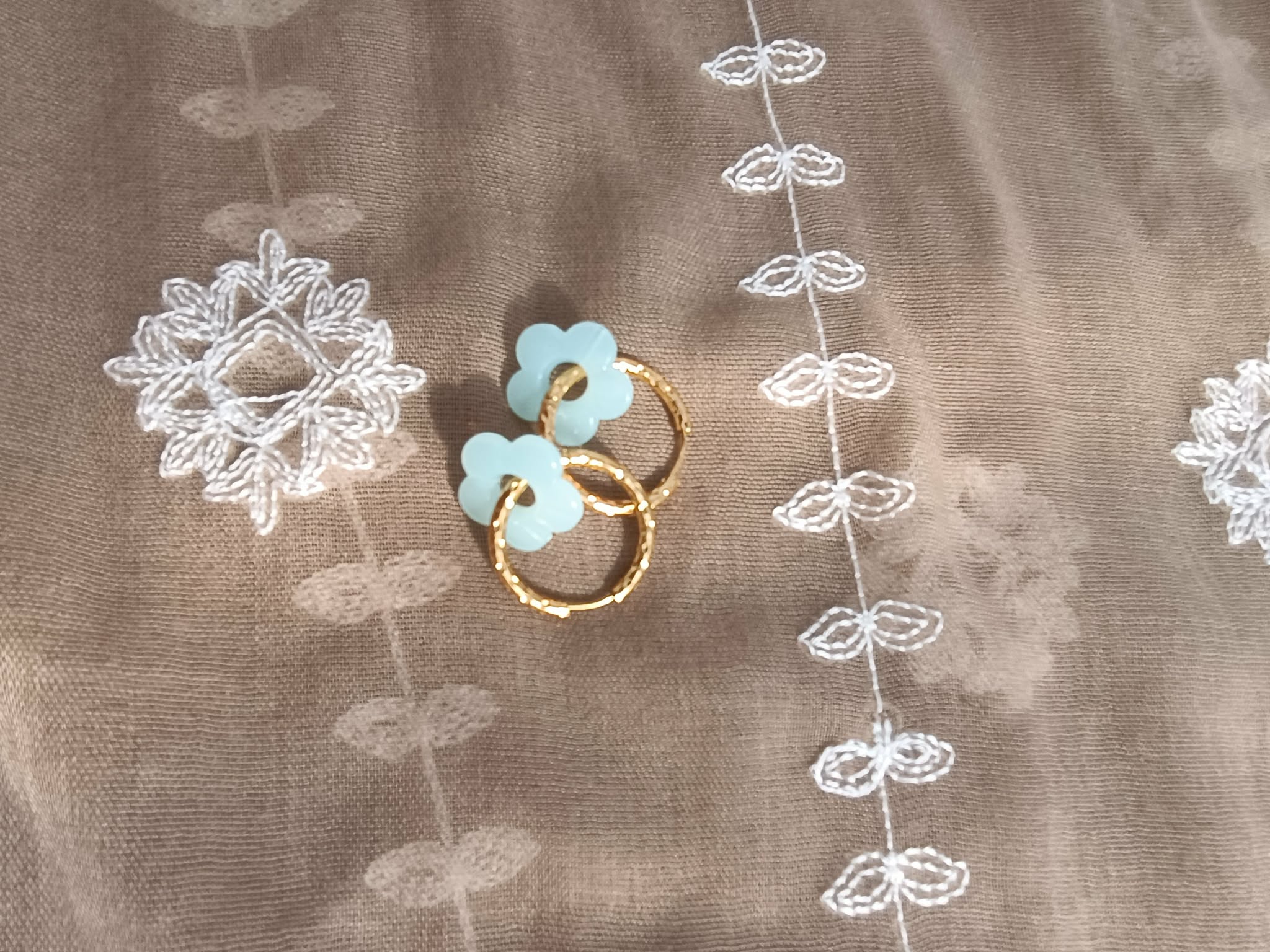 Boucles d'oreilles Créoles – Perle en Forme de Fleur | 3 cm