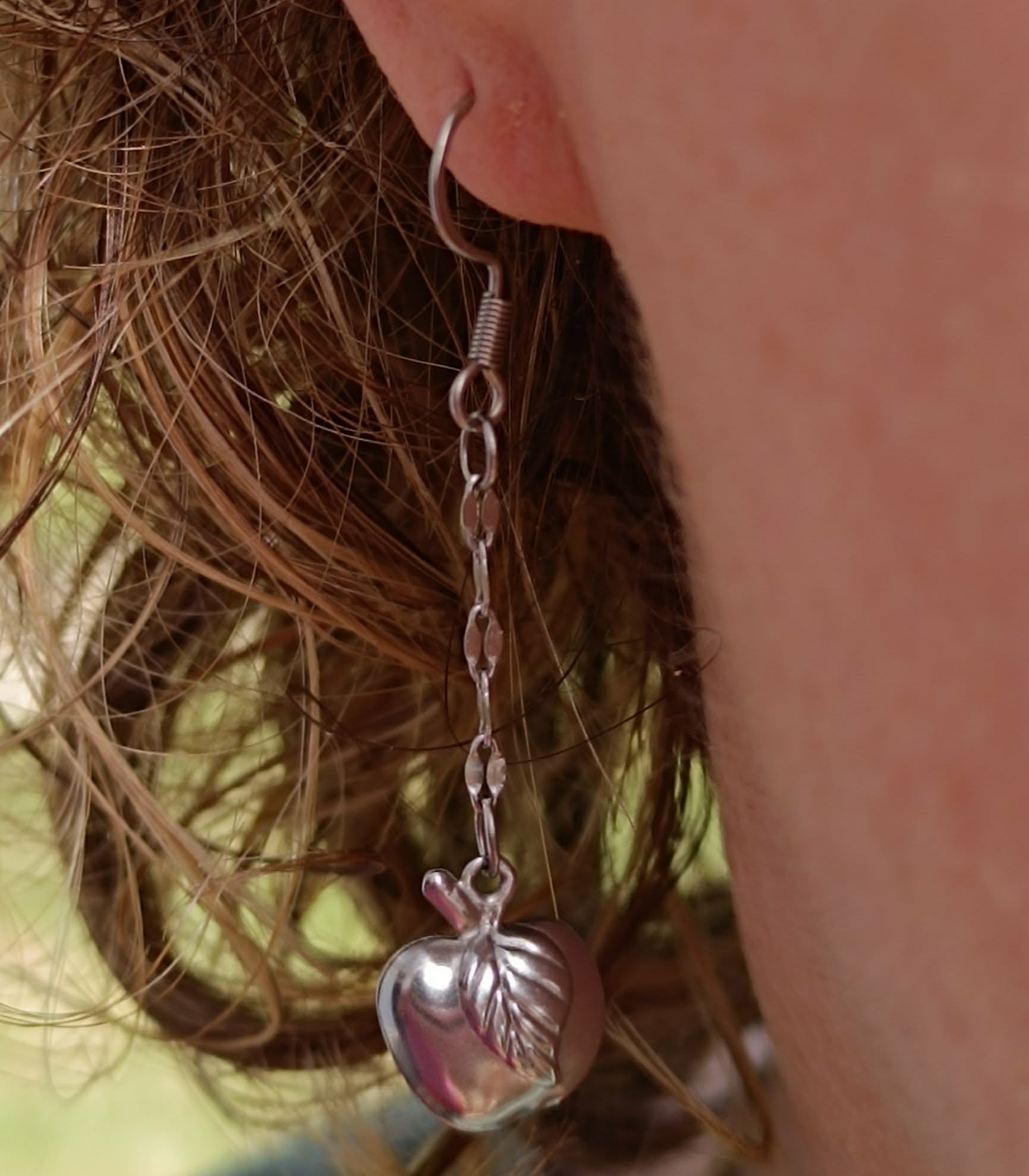 Boucles d'oreilles Pomme – Acier inoxydable | 5 cm