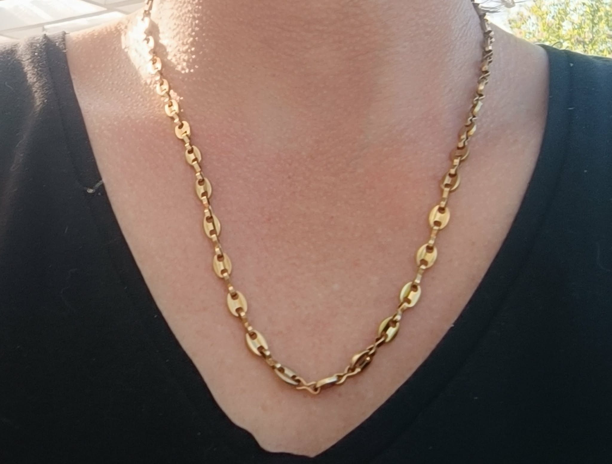 Collier Maille Café – Longueur 50 cm + 6 cm Chaînette d'Extension