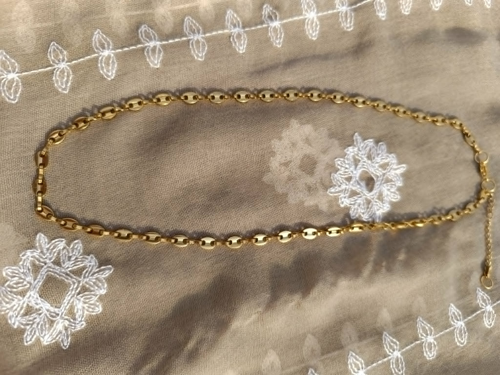 Collier Maille Café – Longueur 50 cm + 6 cm Chaînette d'Extension