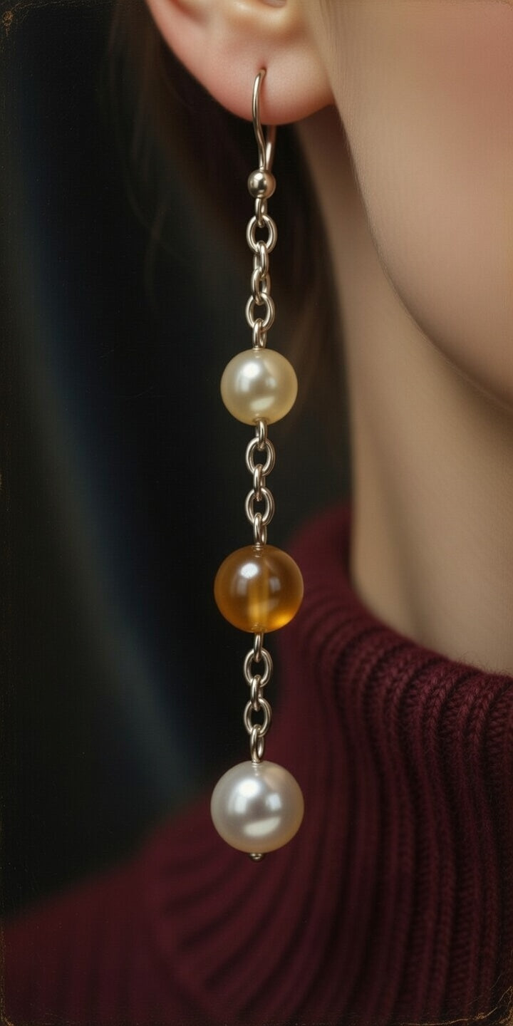 Boucles d'Oreille Longues Dorées - Design Élégant