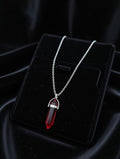 Collier Pendentif Cristal Hexagonal Rouge - Style Moderne