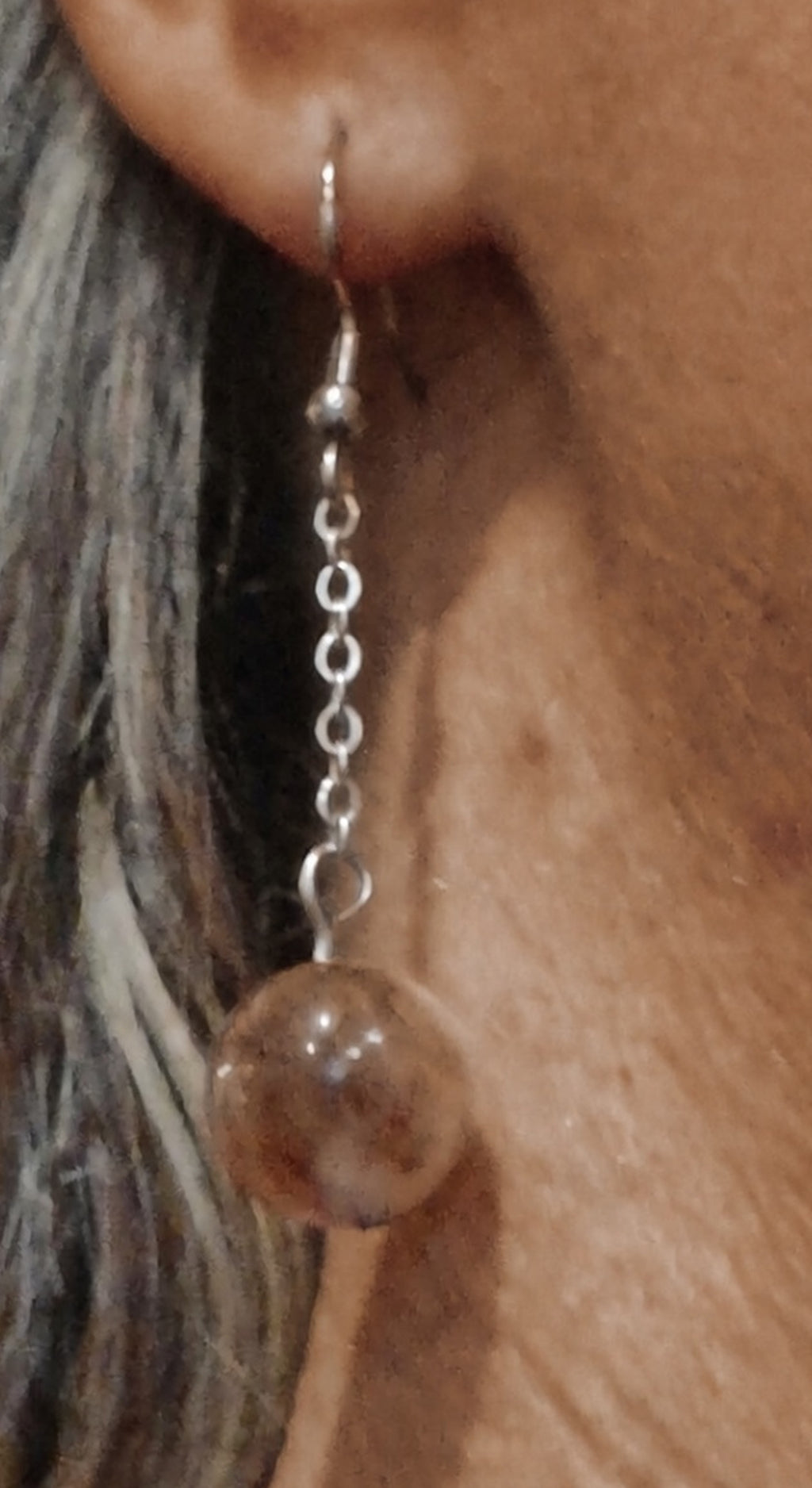 Boucles d'Oreilles Chaînette avec Perle