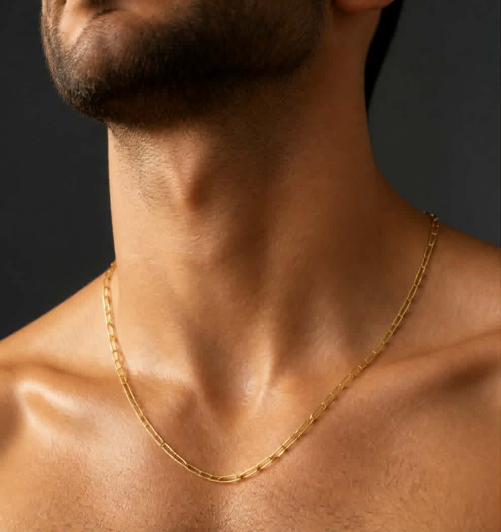 Collier & Bracelet Homme Grosse Maille Couleur Or – Acier Inoxydable 304